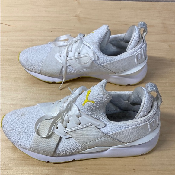 Puma‎ Muse Trailblazer White and Yellow Athletic Sneakers women’s size 8 - Picture 5 of 8
